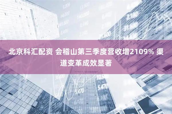 北京科汇配资 会稽山第三季度营收增2109% 渠道变革成效显著